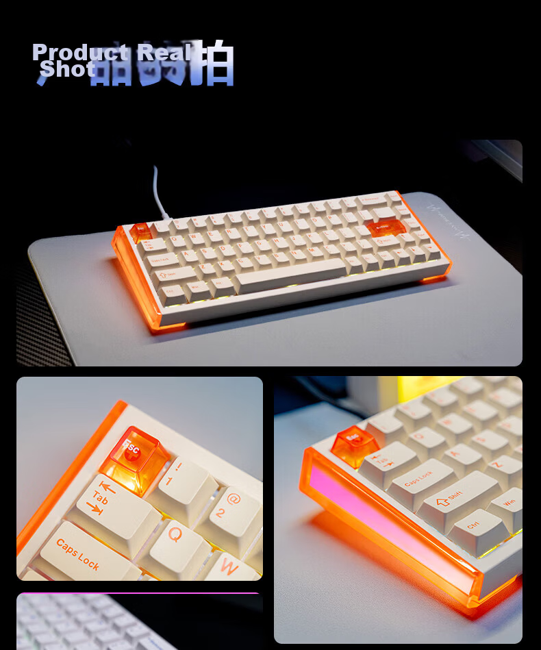 DAREU COOL68Pro Magnetic Axis Mechanical Gaming Keyboard Aluminum Alloy Hot-Swappable RGB Lightbox Fearless Contract 68-Key Layout COOL68Pro Black 20