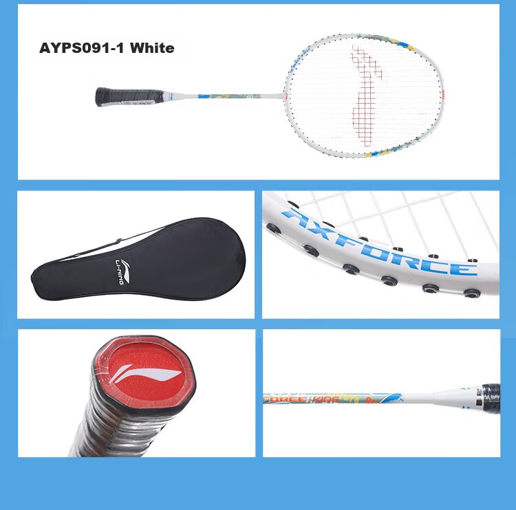 LI-NING KIDS AXFORCE Carbon Composite Lightweight Badminton Racket for Children and Youth Black Pre-Strung 6