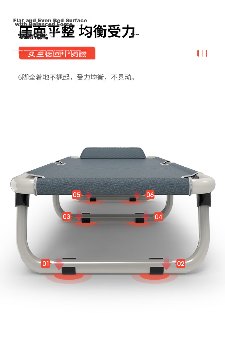 Restar Folding Bed, Single-Person Office Nap Bed, Portable Multifunctional Hospital Accompanying Bed, Nap Aid, Tri-Fold Bed 8