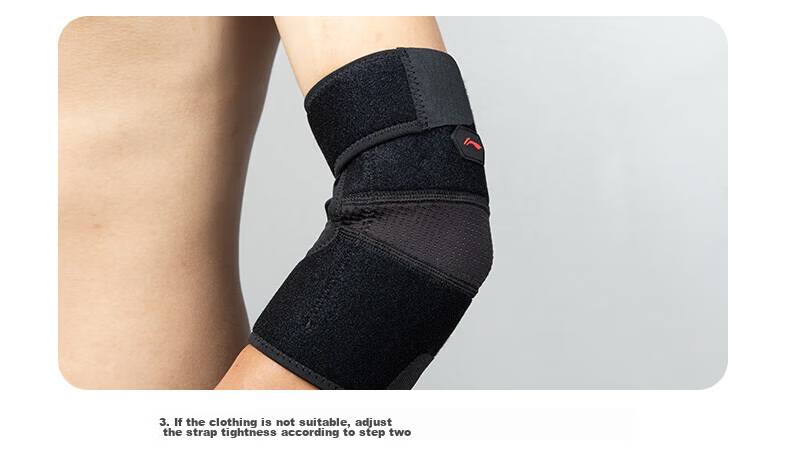 LI-NING Elbow Support Tennis Elbow Brace Joint Protector Warm Badminton Men's Fitness Bench Press Compression Sports Arm Sleeve 19