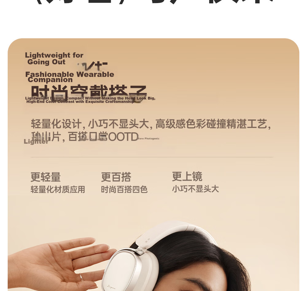 EDIFIER Evo Space Over-Ear Active Noise Cancelling Bluetooth Headphones Spatial Sound Dual Gold Certification 93-Hour Battery Life -45dB Noise Cancellation Mother-of-Pearl White 5