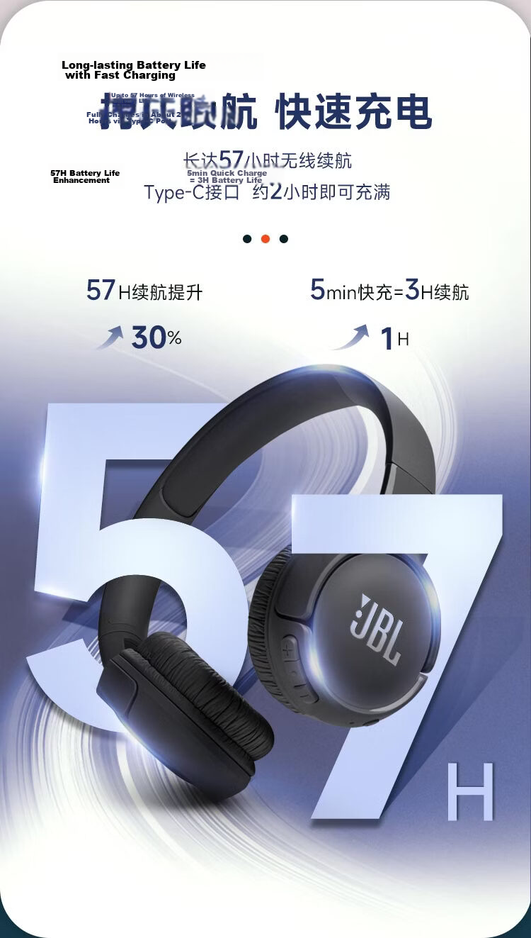 JBL TUNE520BT Wireless Bluetooth Headphones with Microphone for Calls, Noise-Cancelling Earphones, Headset for Mobile Phones, Computers, Laptops, Apple Devices, Blue Color 9