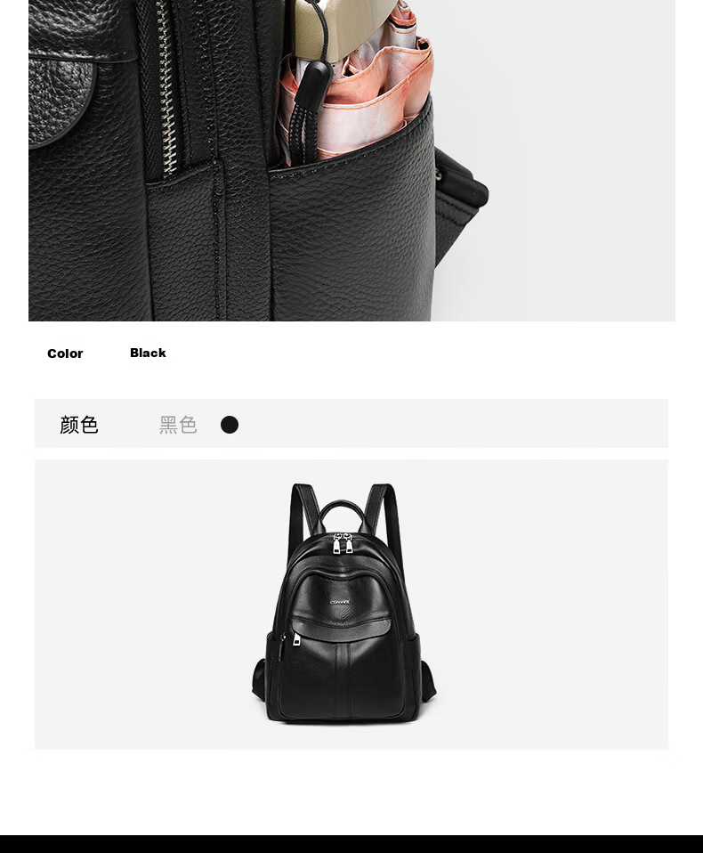 C.BANNER Top Layer Cowhide Large Capacity Backpack Fashion Travel School Bag Birthday Gift Premium Feel for Girlfriend Wife 10
