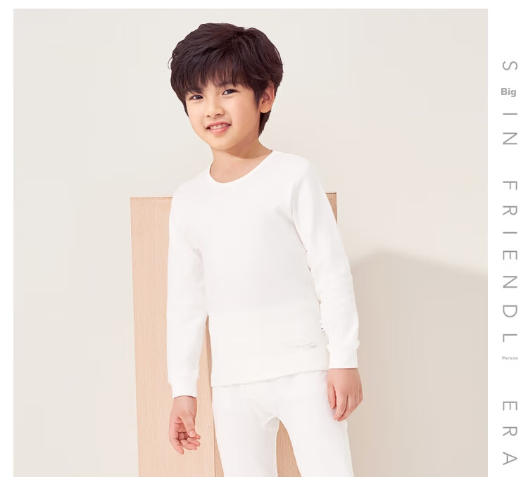 THREEGUN Class A Antibacterial Soft Cotton Girls' Student Turtleneck Base Layer Thermal Underwear Set 29426D0 Light Orange 170 14