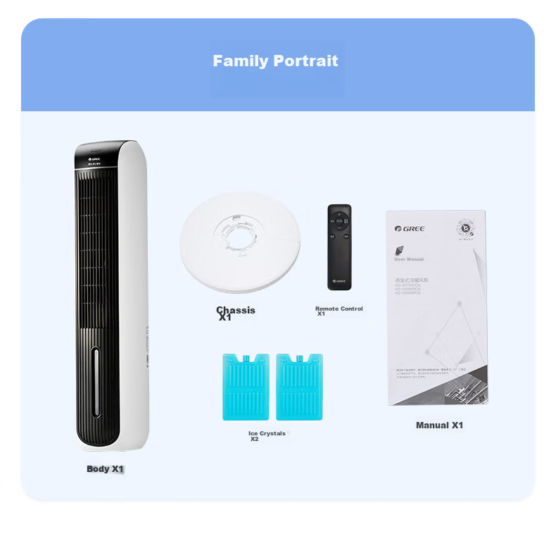 GREE [Negative Ion Aromatherapy Model] Cooling Air Fan, Home Water-Cooled Fan, Bladeless Tower Fan for Living Room, Purifying And Humidifying Electric Fan KS-04S62Dg 34