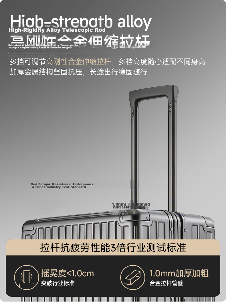 Pierre Cardin Luggage, Unisex Spinner Wheels, Aluminum Frame Trolley Case, Large Capacity Suitcase for Students And Women, 20-Inch Carry-On with Combination Lock 10