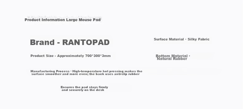 Rantopad H7+ Edge-Wrapped Gaming Mouse Pad, Extra Large Desk Mat, Thickened Keyboard Pad, Wanhuo Tongming 6