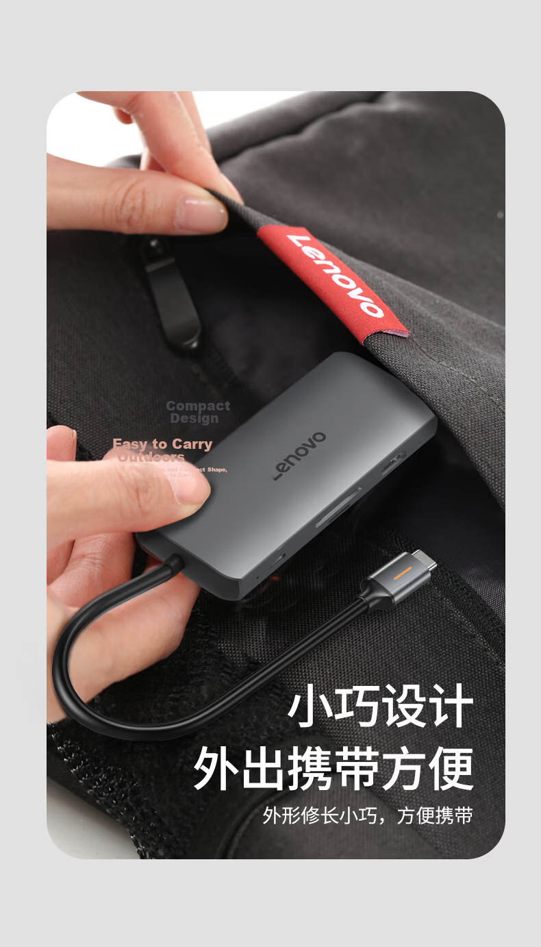 Lenovo Yinenzhe Thunderbolt 5 Docking Station Type-C Hard Drive Expansion 120GB Flash Transfer Dock 8K DP External Graphics 140W Fast Charging DK14 14