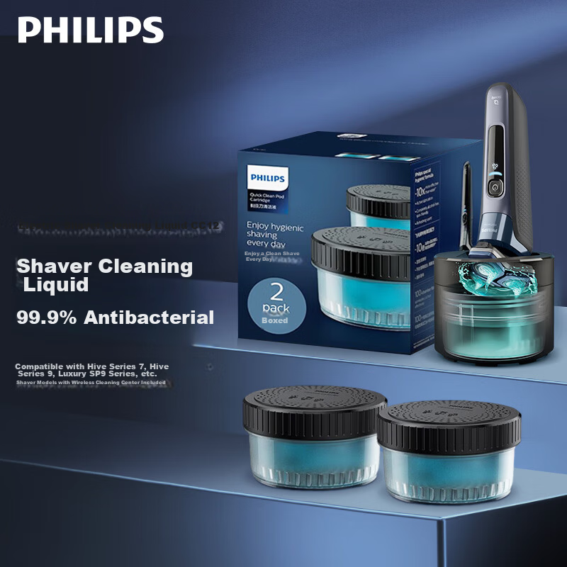 PHILIPS Electric Shaver Cleaning Liquid CC12 (Compatible with Honeycomb Series 7, Series 9, and Luxury Series 9 Cleaning Center)