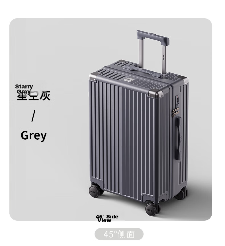 DULA Stylish Luggage with Cup Holder, Multifunctional Suitcase for Men And Women, Travel Case with Password Lock, Space Gray, 24 Inches 31