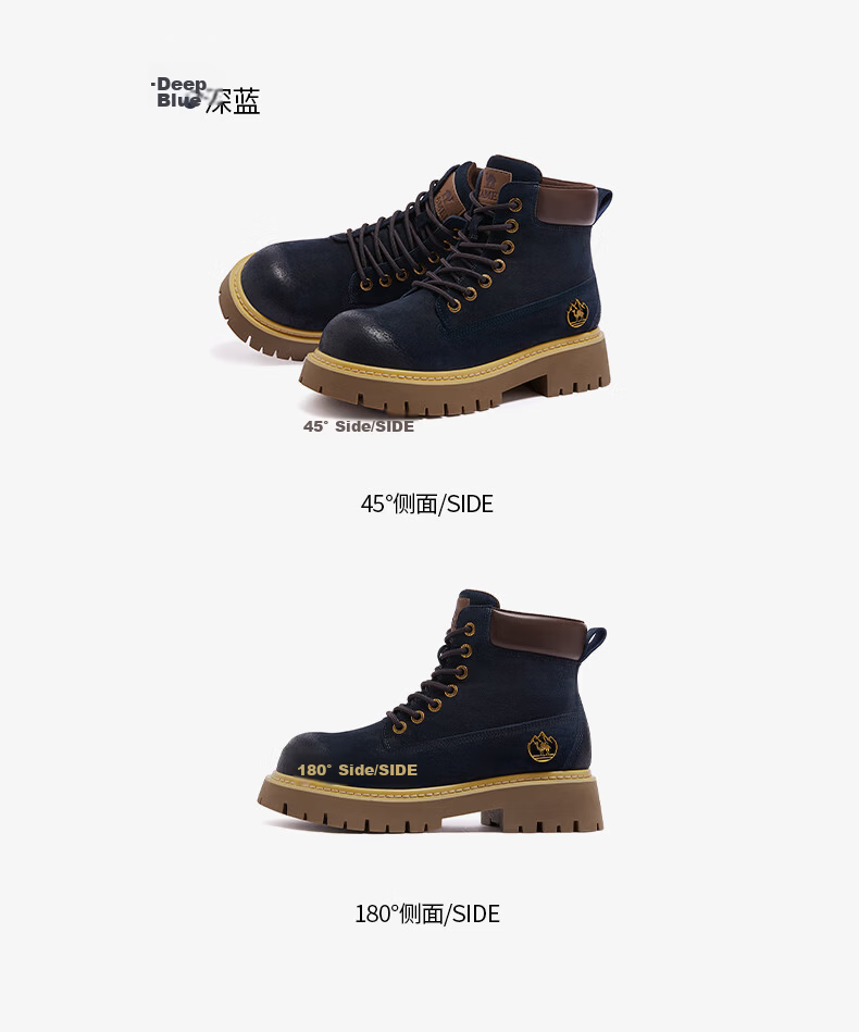 CAMEL [Shanyue] Women's Work Boots, Trendy Thick-Soled Martin Boots, L25W076018A, Khaki (Suede), Size 36 61