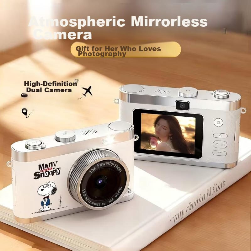 Black Cat Diary Snoopy SNZ19 Single-Lens High-Resolution Digital Camera CCD Student Entry-Level Small Camera Beauty Cute Gift Instant Camera Toy Gift