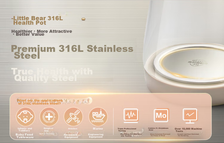 Bear 2L Large Capacity Multifunctional Health Pot Electric Tea Kettle Insulated Constant Temperature Water Boiler Titanium Material No Coating YSH-D20V8 1