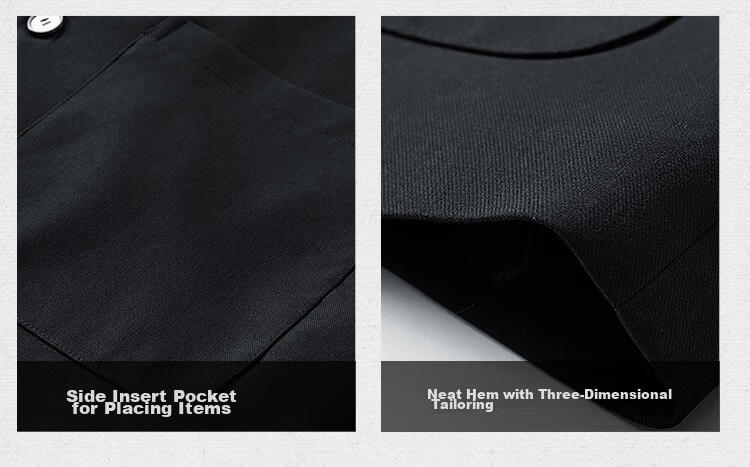 Dingfengbaoluo Solid Color Casual Blazer Autumn Jacket Men's High-End Stylish Suit Fashion Top EX03 Black XL 9
