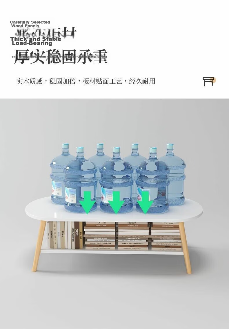 FENJIEXIAN Coffee Table, Living Room Small Tea Table for Compact Spaces, Simple Tea Tray, Double-Layer Tea Stand, Balcony Small Table 5