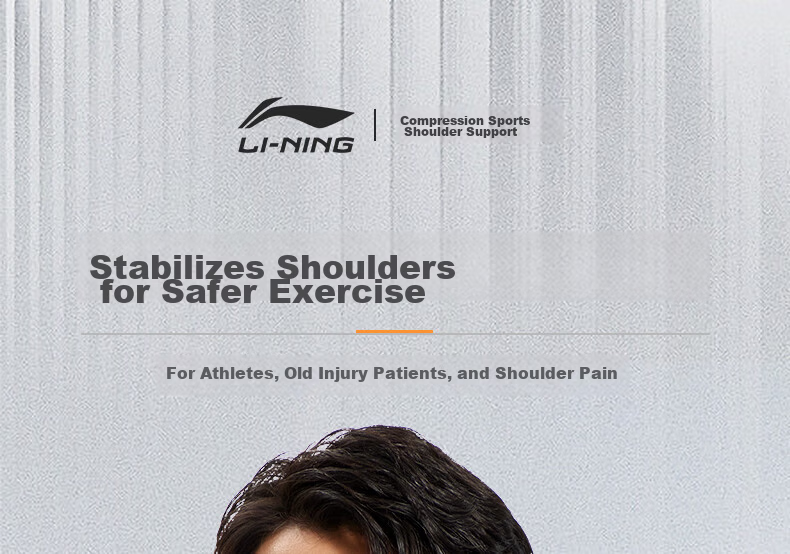 LI-NING Shoulder Support Single Pack Adjustable Breathable Pressure Sports Guard for Fitness Training Left Shoulder Universal Size 2