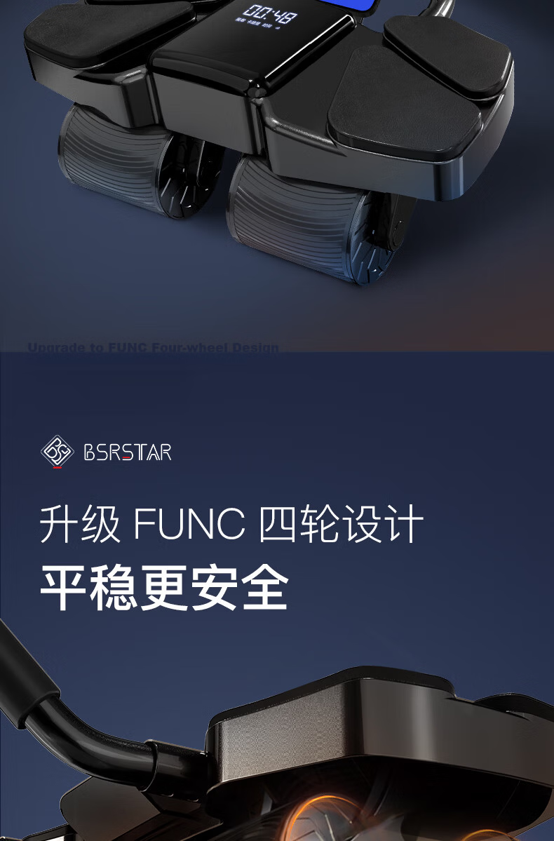 Bestore Four-Wheel Ab Roller with Automatic Rebound and Elbow Support for Abdominal Training 2024 New Model with Mat 3