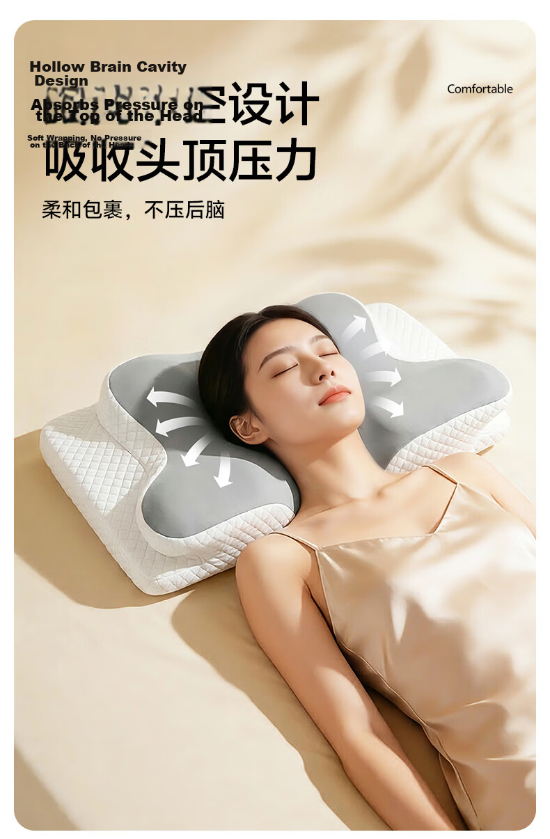 Mixiaoshu Low Pillow Neck Support for Adults And Students, Dual-Use for Prone And Supine Sleeping Positions, Fits Cervical Spine, Breathable Comfortable Memory Foam Pillow 12