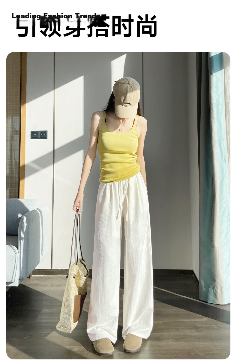 MJ STYLE Wide-Leg Pants for Women, Summer 2026 New Style, High-Quality Draping, Lazy And Relaxed Straight-Leg Slimming Versatile Casual Trousers 11