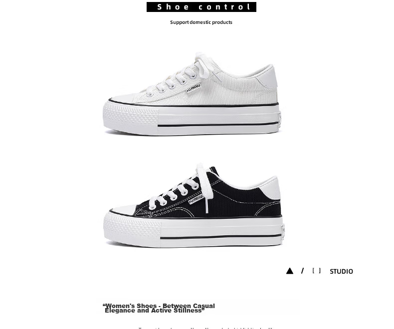 Global Platform Canvas Shoes Women's 2026 New Summer Height Increasing Casual Sneakers Popular White Lightweight Shoes 2