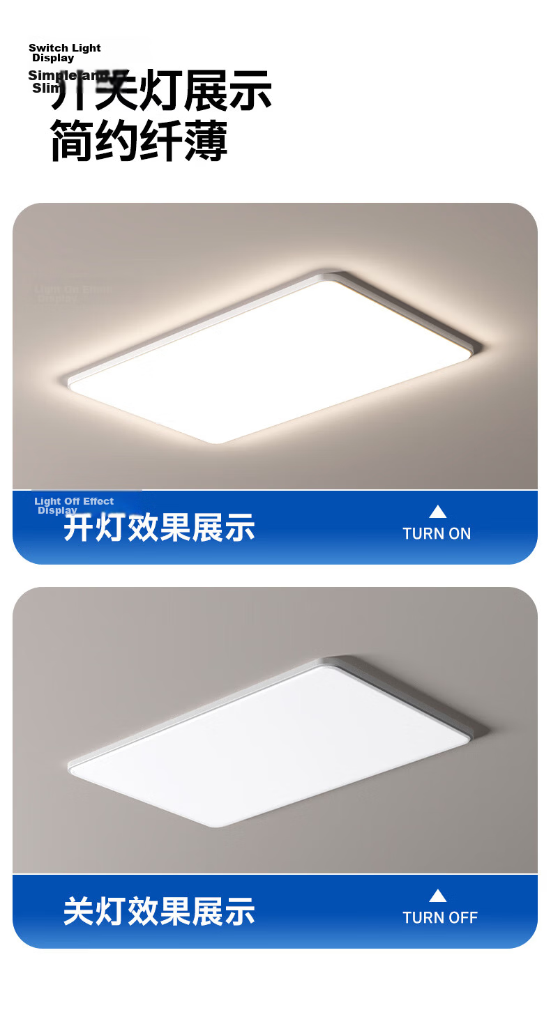MICOE Full Spectrum Eye Protection Ceiling Light for Living Room, Dining Room, Bedroom - Simple and Elegant Zhongshan Lighting, Moon Viewing Series 29