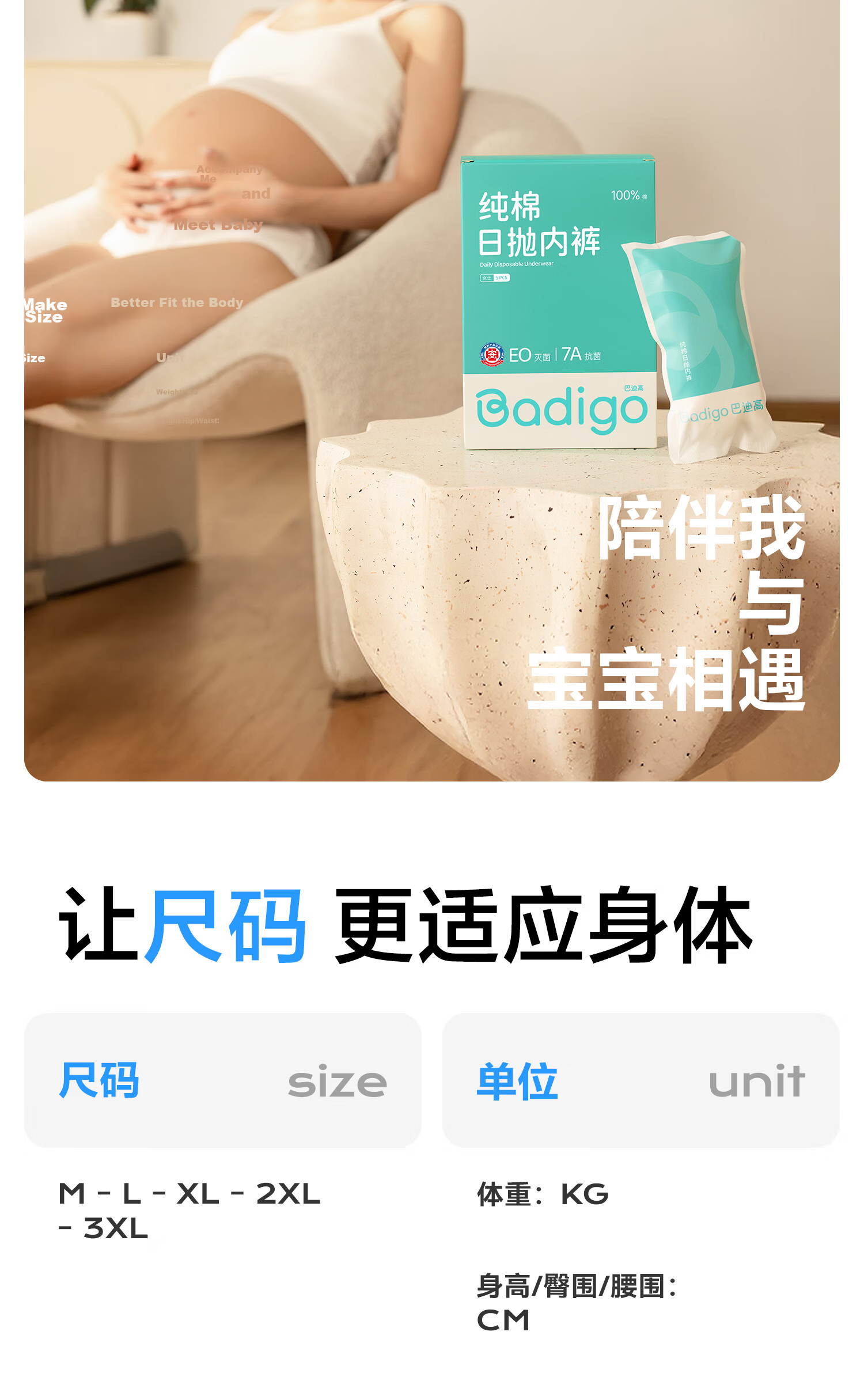 BADIGAO Disposable High-Waist Cotton Maternity Postpartum C-Section Underwear Shorts Day-Use 5XL 20