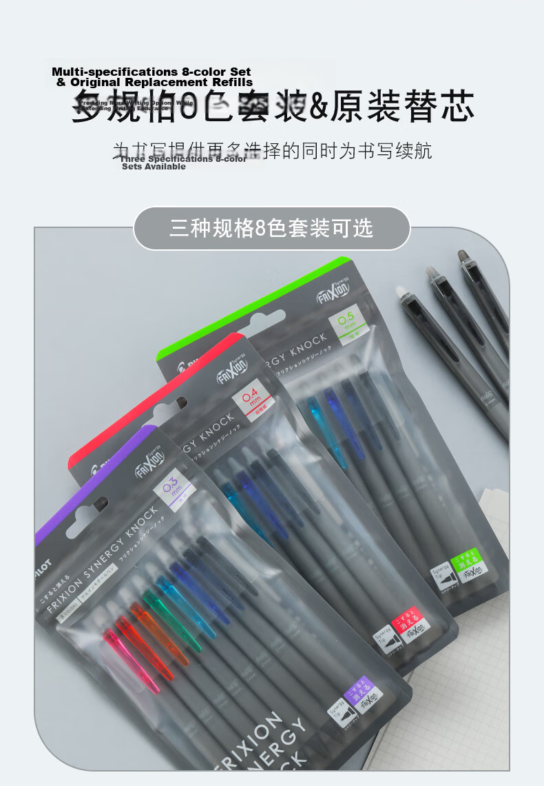 PILOT Erasable Pen Refill, Retractable Gel Ink Pen, Temperature-Controlled Erasable Tip, Student Writing And Office Use, LFRF-13 0.3mm Red, Pack of 3 12