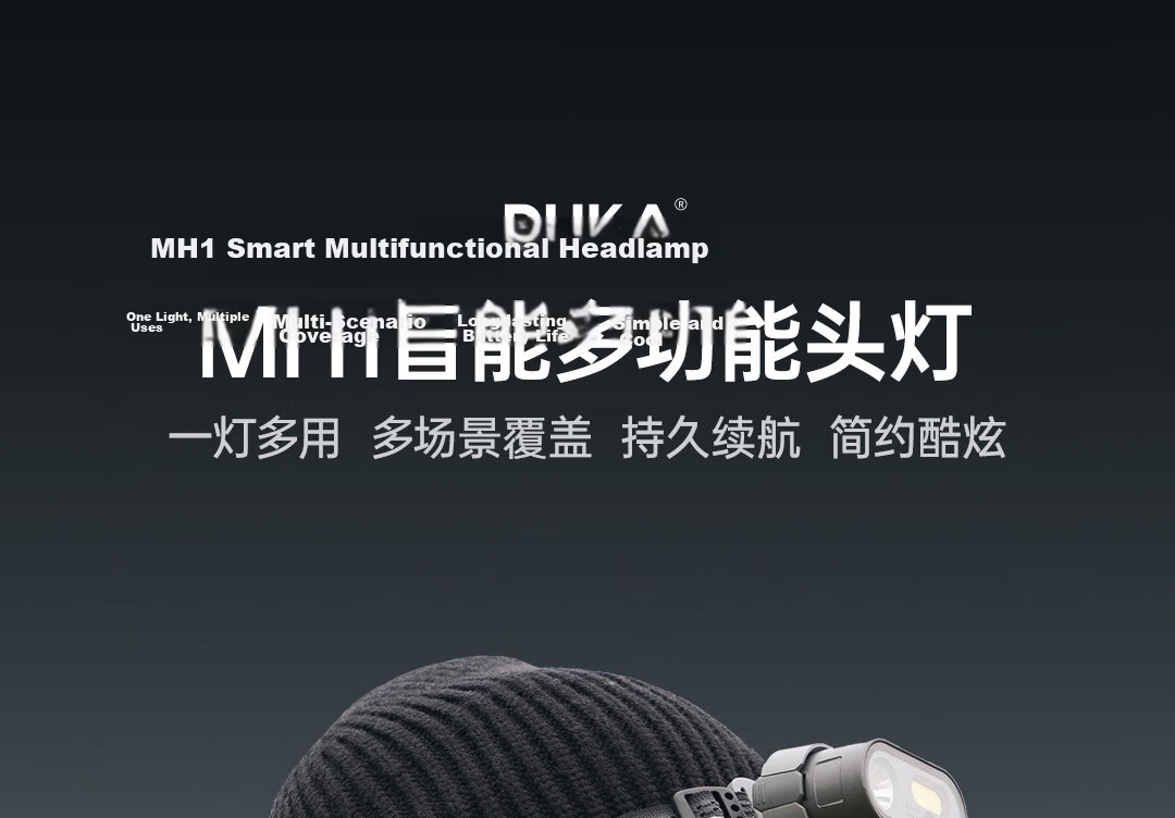 DUKA Multifunctional Headlamp High Brightness Rechargeable Outdoor Night Fishing Mining Head-Worn Light MH1 Dual Lamp Rechargeable Set 1