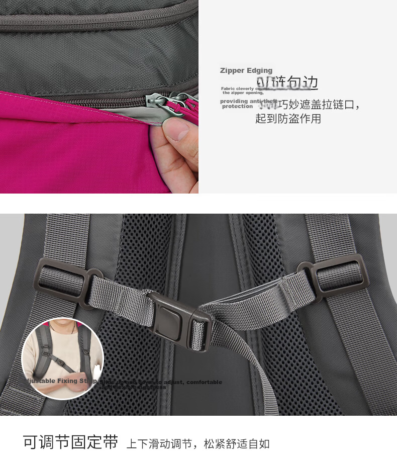 MIXI Casual Backpack Women Travel Bag Large Capacity School Bag High School Student 15-inch Laptop Bag Men Black 21 14