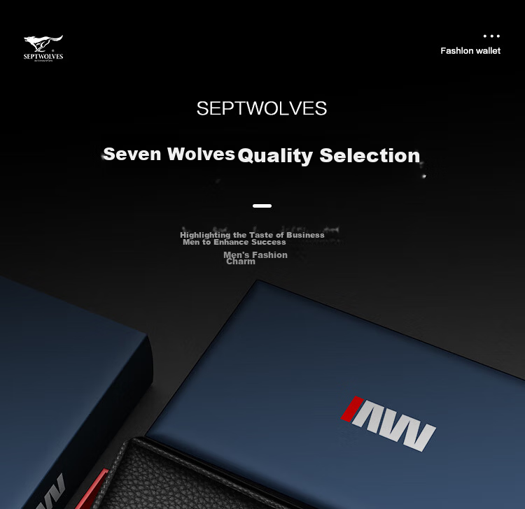SEPTWOLVES Men's Long Leather Wallet Card Holder Practical Gift for Dad Elders Boyfriend Husband Teacher's Day Birthday 1