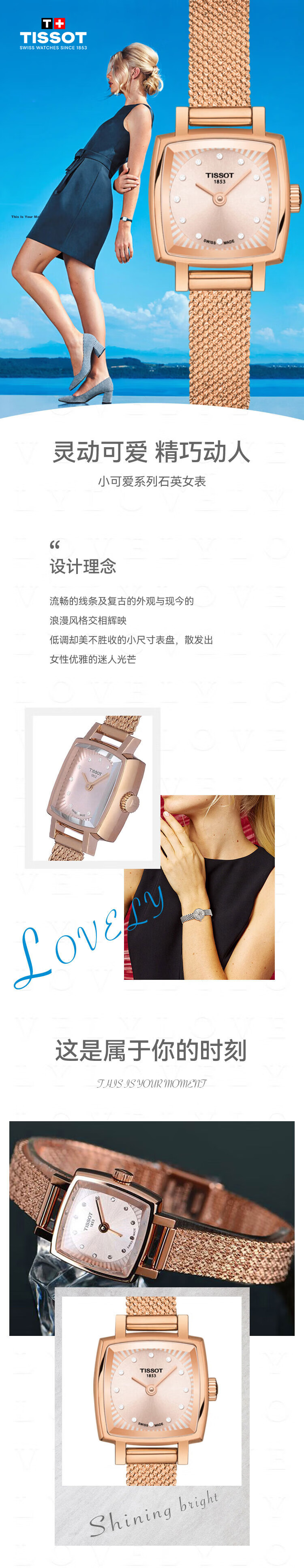 TISSOT Swiss Watch Lovely Series Quartz Women's Watch Christmas Gift for Girlfriend T058.109.33.456.00 1