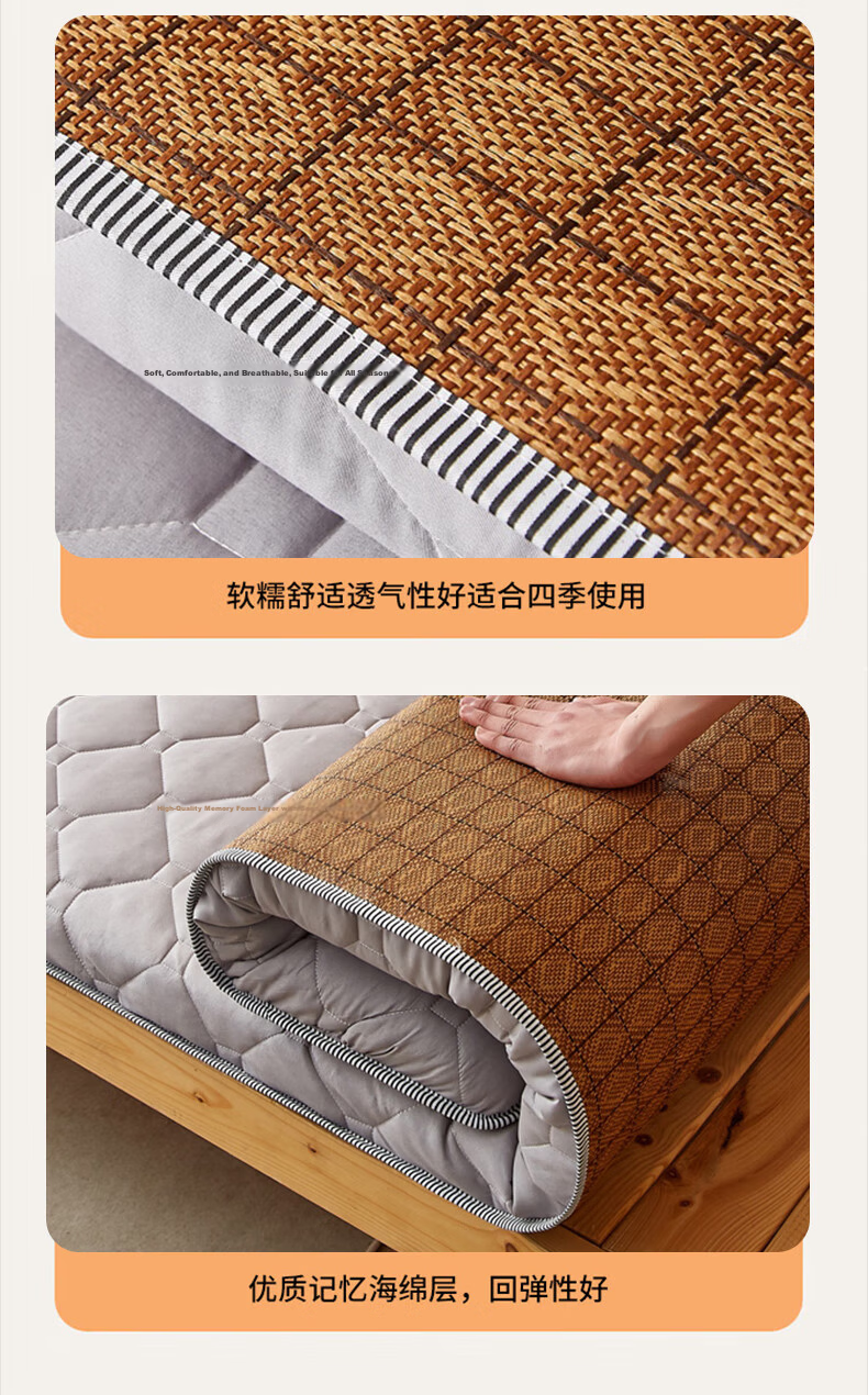 AVIVI Mattress, Dormitory Skin-Friendly, Single Bed Mattress, Thin Mattress, Tatami Mat, Bedding, Simple Gray, 90*200cm 13