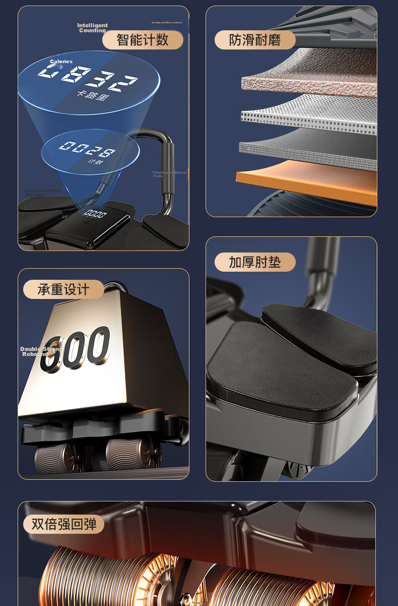 Bestore Four-Wheel Ab Roller with Automatic Rebound and Elbow Support for Abdominal Training 2024 New Model with Mat 5