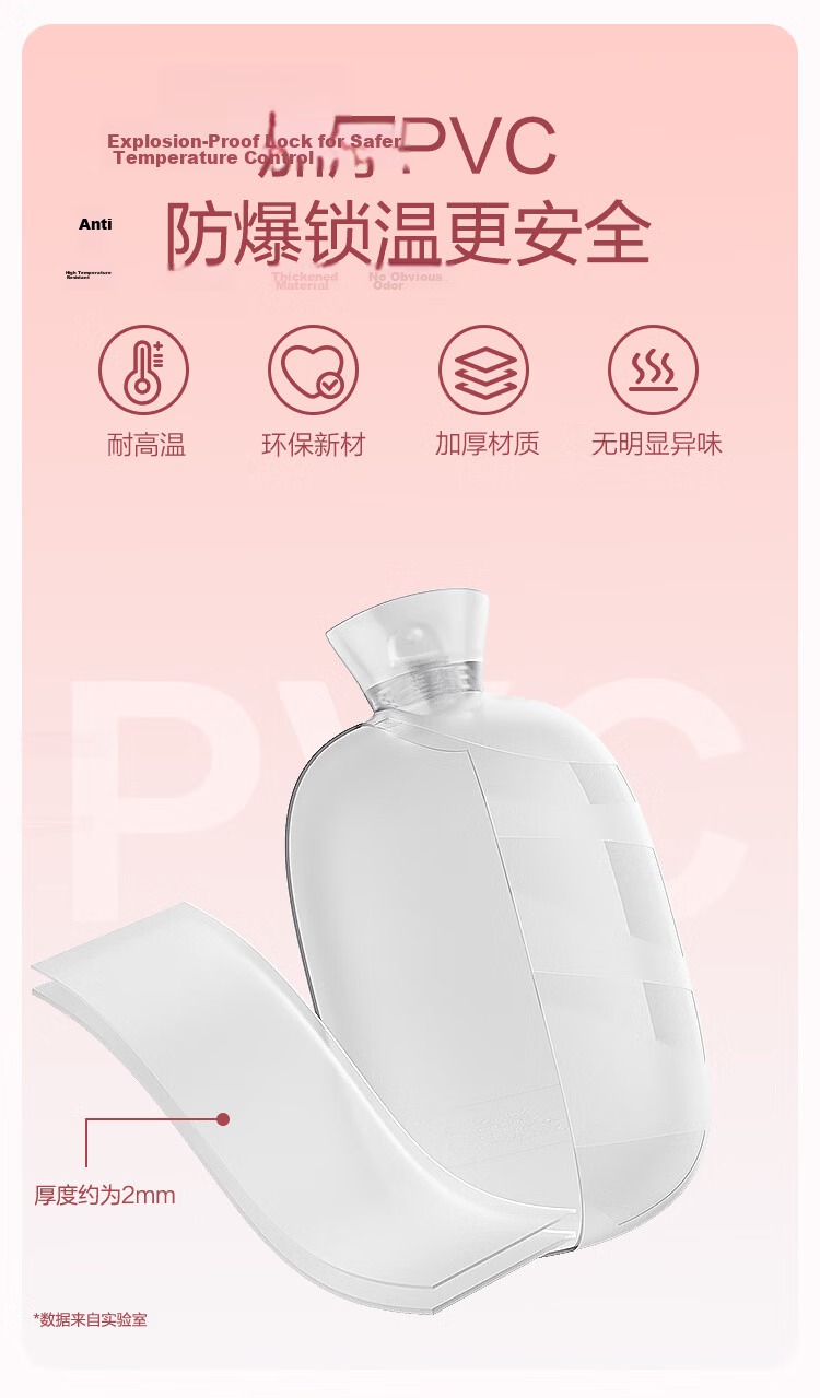 JD Original Warm Planet PVC Water Bag 1L, Hot Water Bottle, Hand Warmer, Belly Warmer, Water-Filled Bag 5