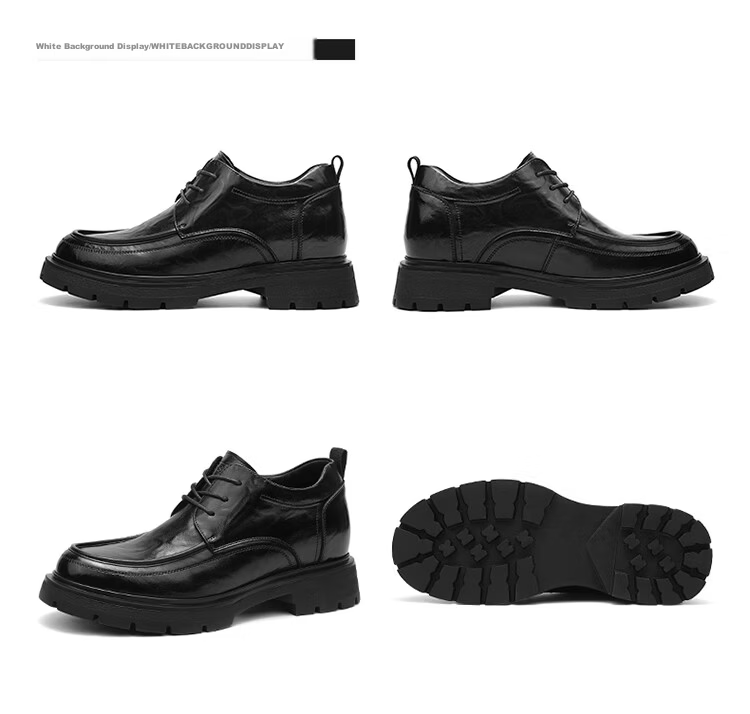 Bull Family Men's Summer Breathable Hollow Leather Sandals Business Formal Shoes British Style Commuter Wedding Derby Shoes 34