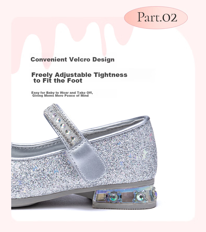 Fulomi Girls Princess Shoes Spring Autumn Children's Sequin Crystal Flats Performance Dress Shoes Light Gold Size 32 6