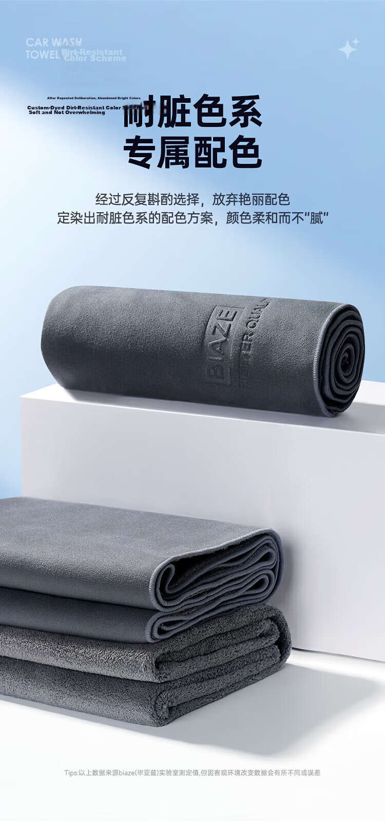 BIAZE Car Wash Towel Suede 30x60cm Thickened Glass Cleaning Interior Wiping Absorbent Cloth 9