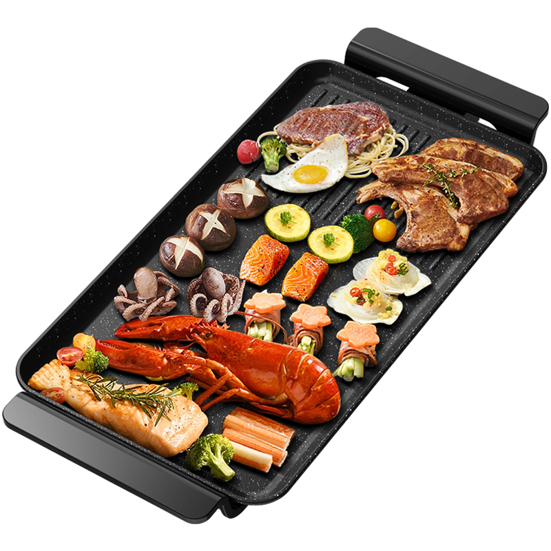 KONKA BBQ Grill Pan Multifunctional Electric Grill Large Capacity High Power Low Oil Smoke Non-stick KDKP-1020-W