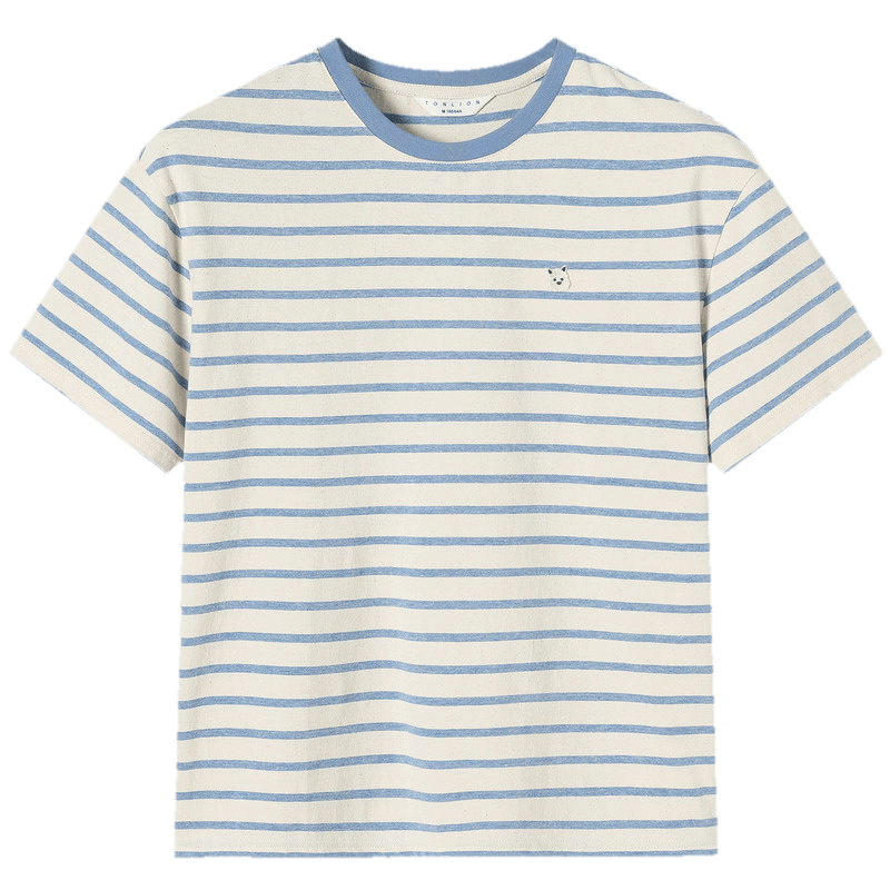 TonLion 2026 Summer New Women's Short Sleeve Striped T-Shirt Round Neck Casual Loose Relaxed Fit Top