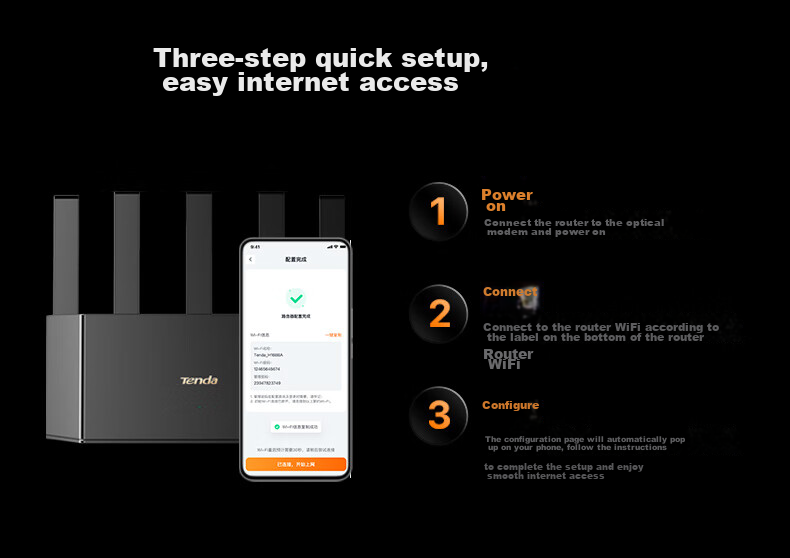 Tenda WiFi7 Cloud Sky BE3600 Home Gigabit Wall-Penetrating Router Signal Booster Whole-Home Mesh Network Amplifier BE3L 11
