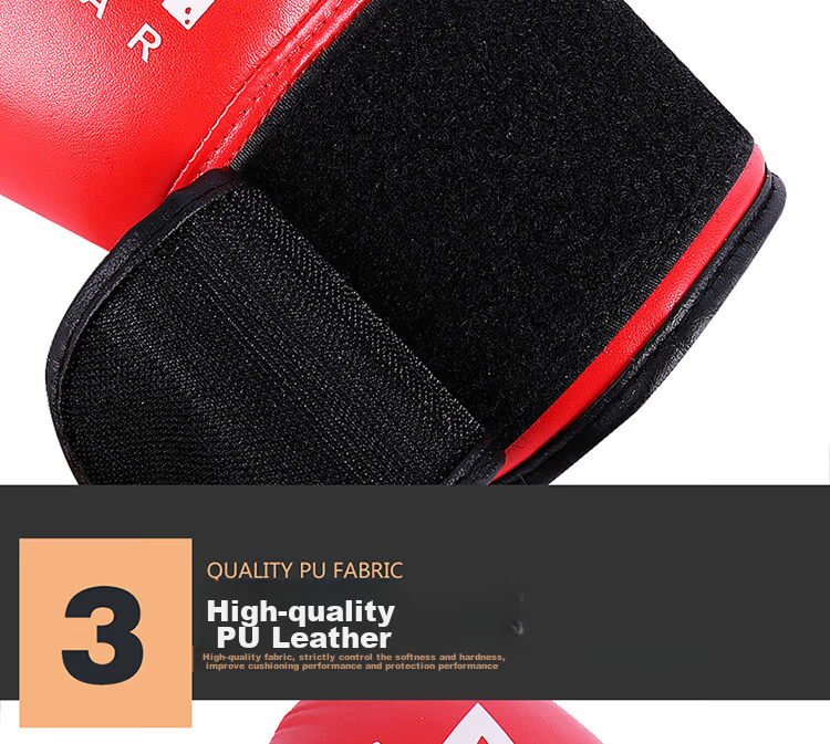 Jingpai Boxing Gloves for Adults And Children, Sanda Fighting Gloves for Men And Women, Breathable Practical Training Gloves for Punching Bag, Red, 6oz 7