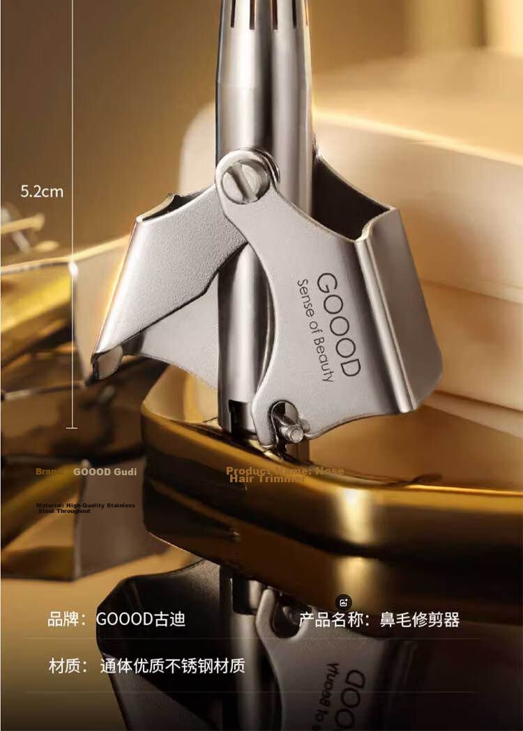 Goood German High-Quality Stainless Steel Manual Nose Hair Trimmer for Men Grooming Kit 14