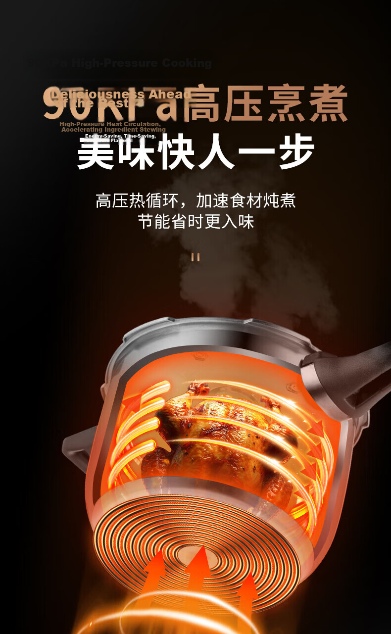 ASD Pressure Cooker, 304 Stainless Steel, Six Safety Features, 6.0L Capacity, Compatible with Gas And Induction Stoves, YS22T3WG 10