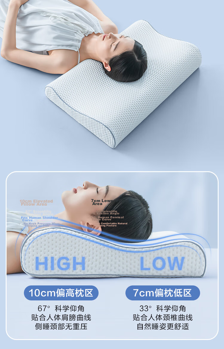 JD Jingzao Z Wave Wave Pillow Pro Aerospace Non-Temperature Sensitive Slow Rebound Antibacterial Memory Foam Pillow Large Size 40*60cm 13