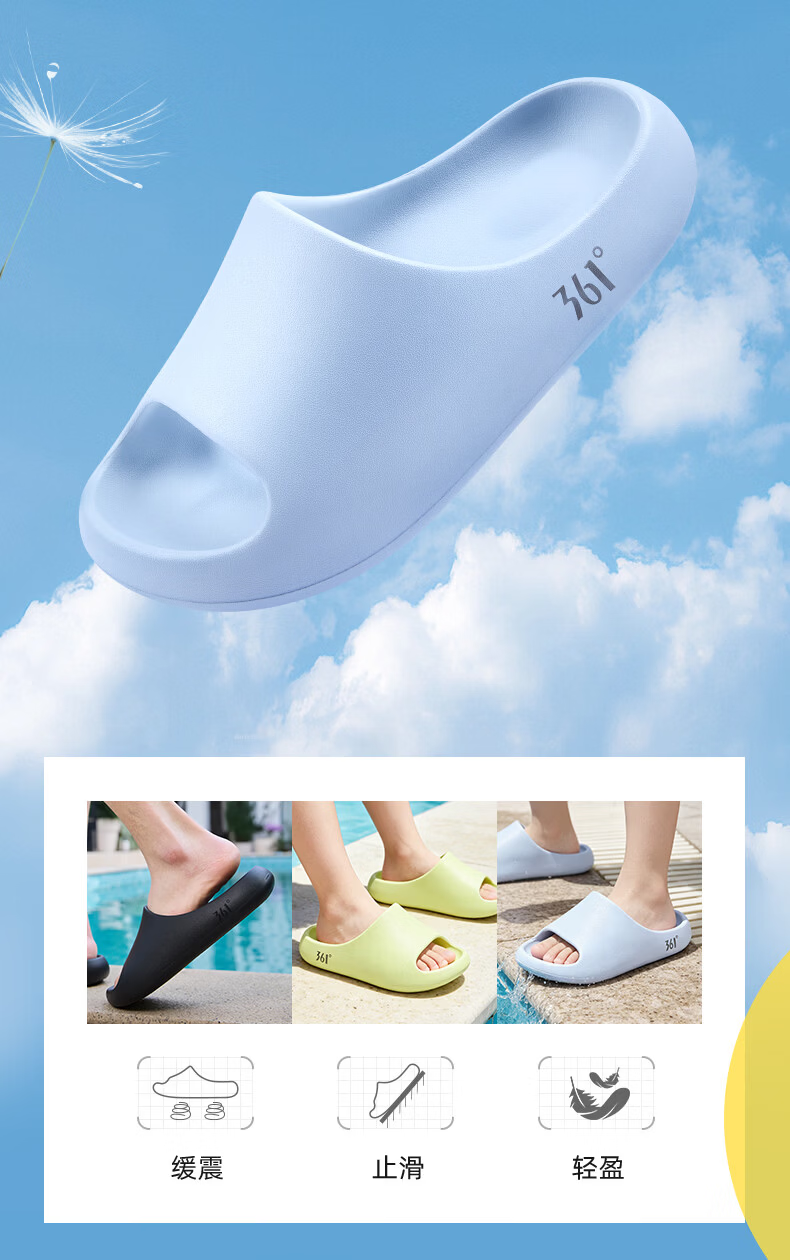 361° Cloud Thick Sole Slippers Women Non-Slip Soft Indoor Home Casual Flat Sandals Women's Slide Sandals 6