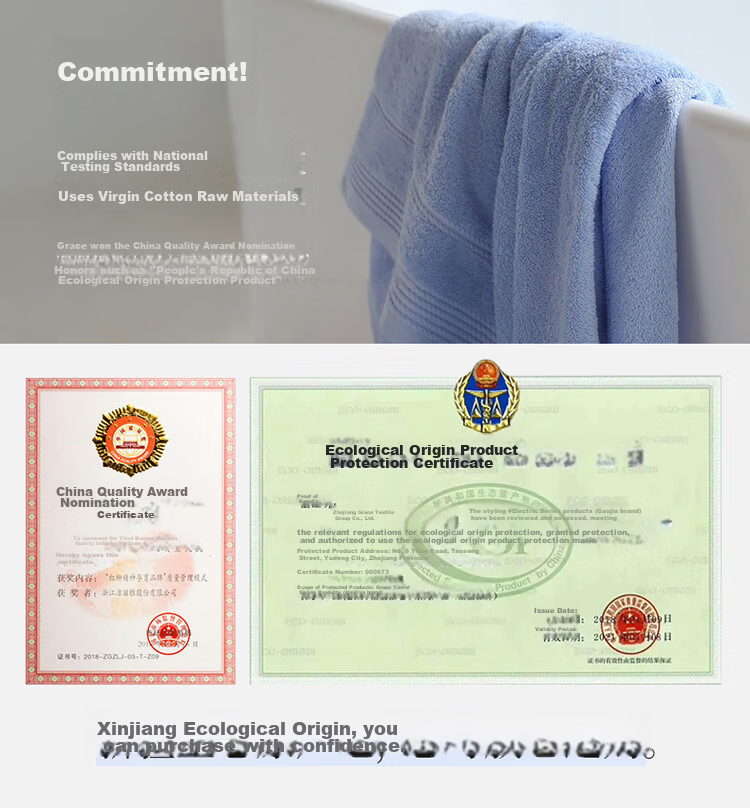 Grace Towels Home Textiles Classic Plaid Series Xinjiang Cotton Highly Absorbent Face Towels 2-Pack Blue/Gray Sports 2