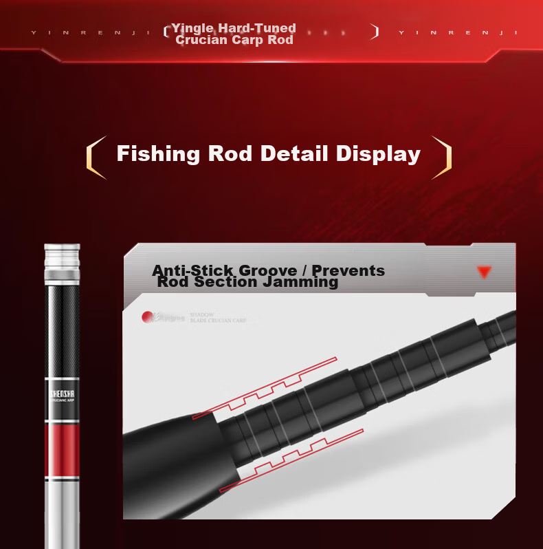 Shensha Fishing Rod, Handheld Pole, 5.4 Meters, Shadow Blade Crucian Carp, 28 Sections, Ultra-Light And Ultra-Hard Fishing Rod, Platform Fishing Rod, Fishing Pole, Fishing Tackle 17
