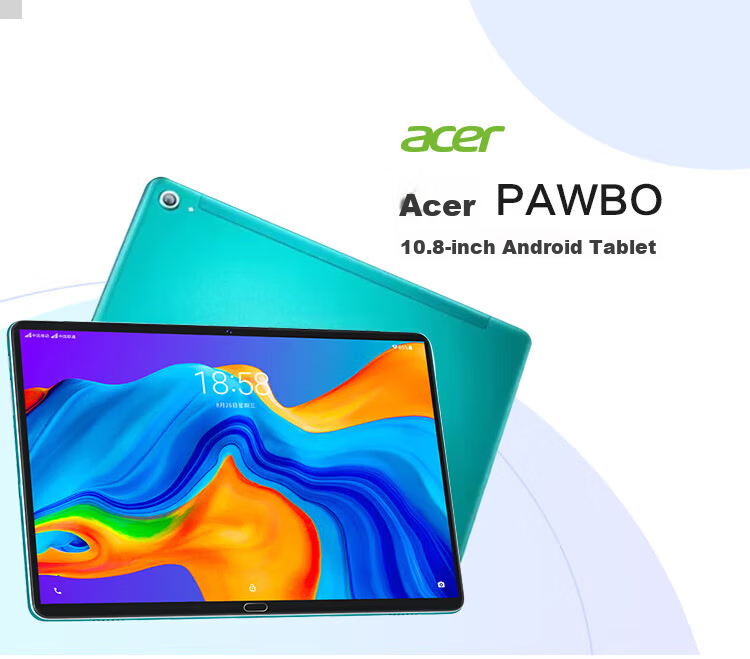 Acer PAWBO 10.8-inch Android Tablet 2.5K HD 8-Core Processor 6GB RAM 128GB Storage WiFi Silver Gray P52 Pro 1