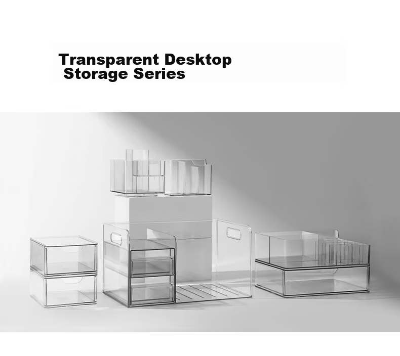 Deli Creative Rotating Pen Holder Simple Multifunctional Large Capacity Desk Organizer Storage Box Transparent PK200 14