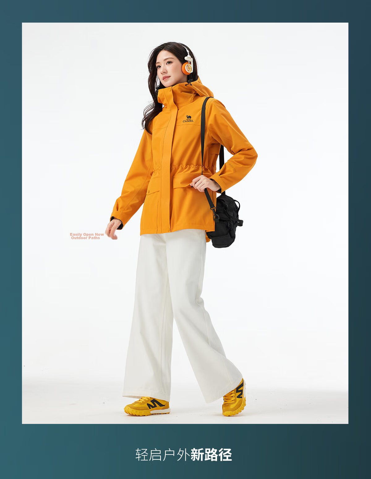 CAMEL Women's 3-in-1 Softshell Jacket 2025 Autumn Winter Slim Fit Water-Repellent Windbreaker B303 L 23